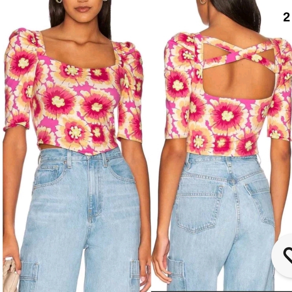 Free People Give Me More Crop Top in Pop Combo